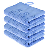 Kuber Industries Hand Towel | Reusable Face Cleaning Towel | Baby Napkin | Hand-Face Towel with Ultra Soft-Super Absorbent Capability | Baby Towel | Skip Print | 30x40 cm | Pack of 4 | Blue